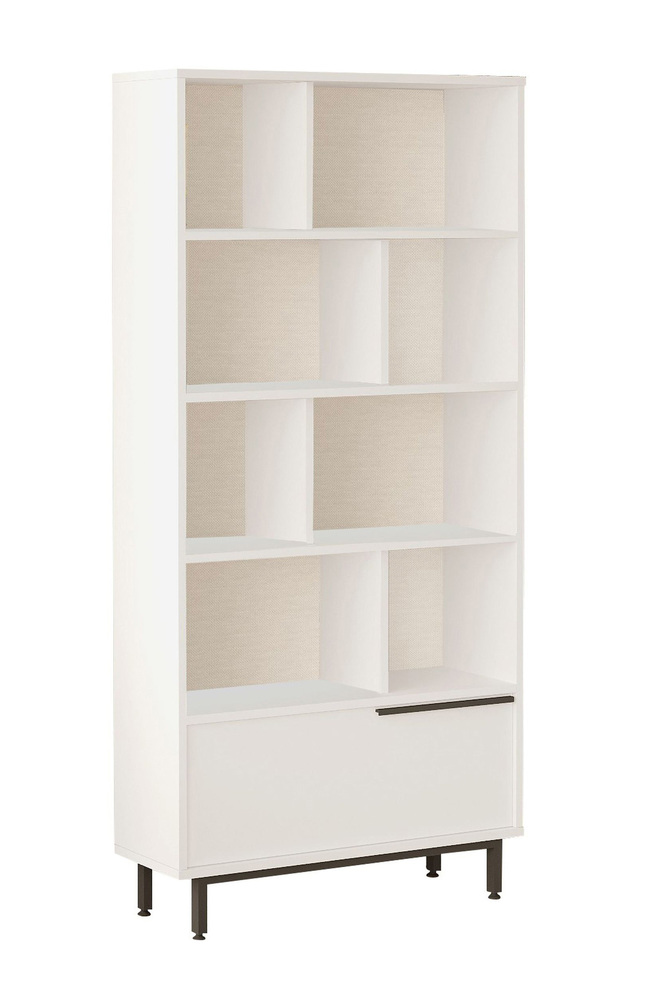 SELSEY Regał na książki Plunism biały na czarnych nóżkach