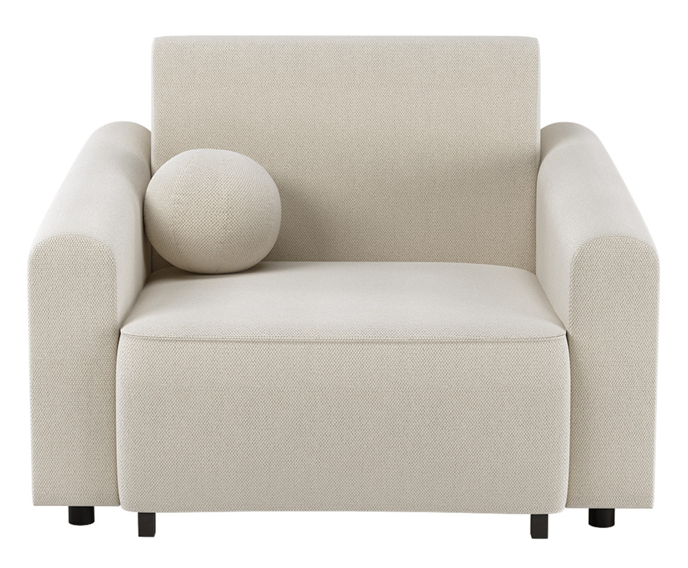 SELSEY Fotel rozkładany Stevio z pojemnikiem kremowy szenil hydrofobowy