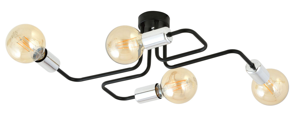 SELSEY Lampa wisząca Mysture czarno-srebrna x4