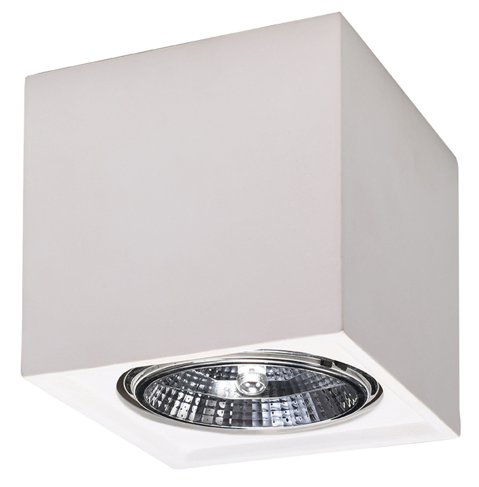 SELSEY Plafon Siegg z ceramiki 14 cm kwadratowy biały