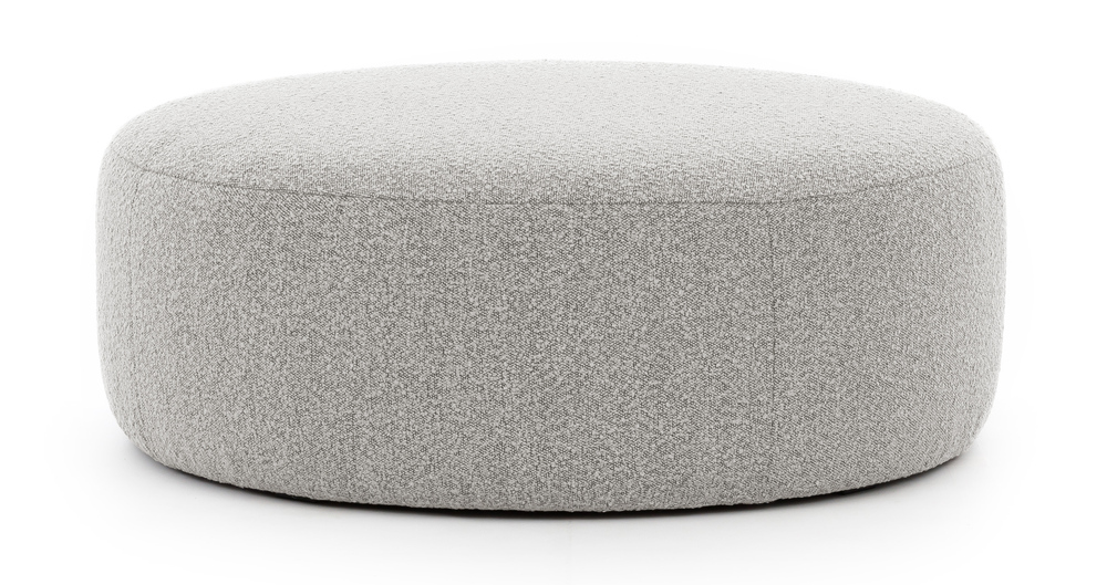 SELSEY Pufa Castellina okrągła 108 cm szara w tkaninie boucle