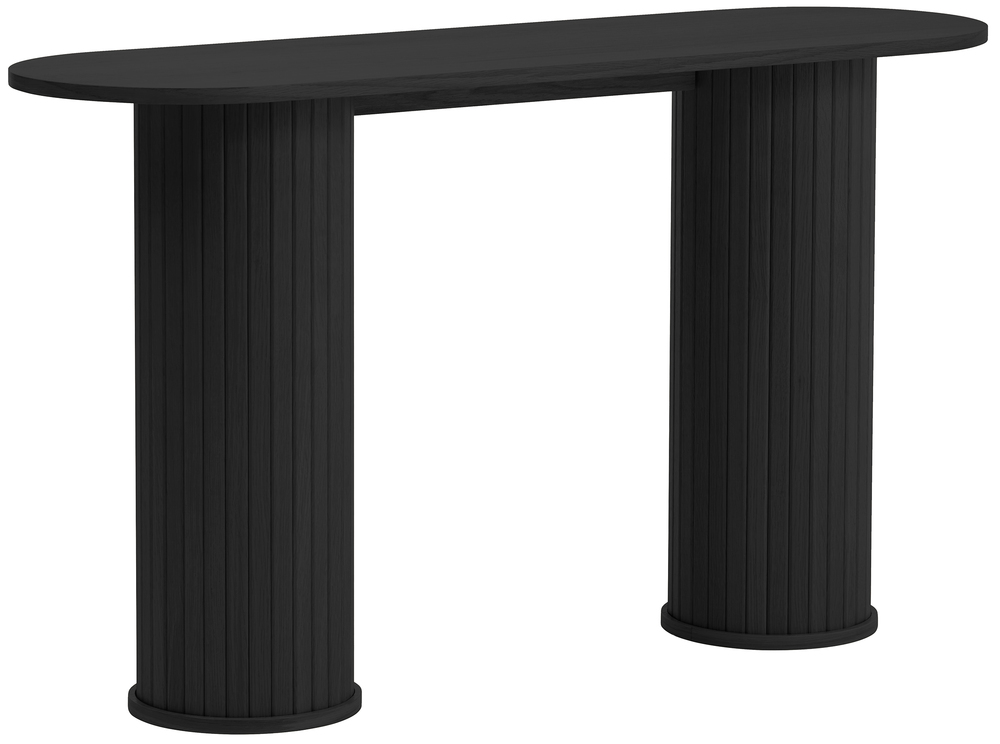 SELSEY Konsola Gativel 130 cm lamele dąb czarny