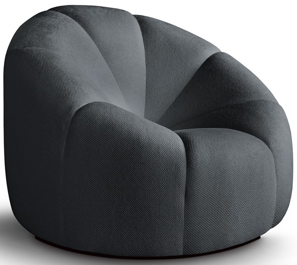 SELSEY Fotel obrotowy Pumpkini grafitowy plecionka hydrofobowa