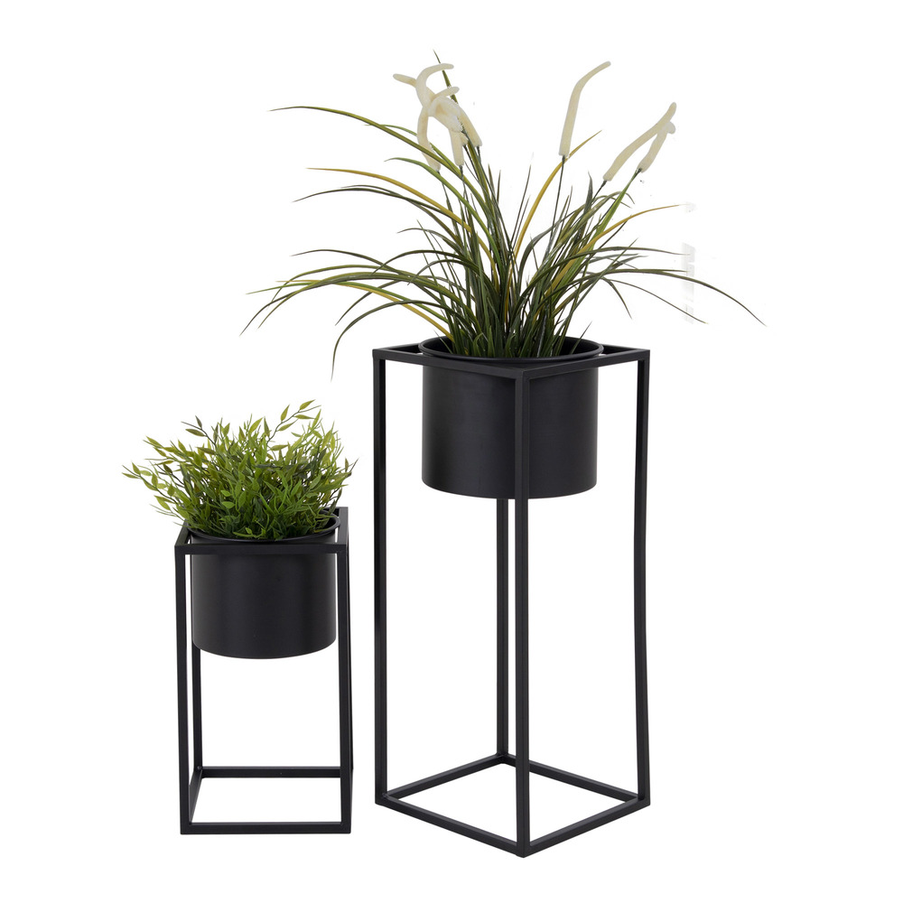 SELSEY Zestaw dwóch doniczek stalowych na stojakach Mikandra