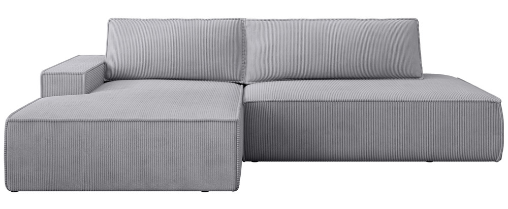 SELSEY Narożnik z funkcją spania Felicjo L-kształtny lewostronny z pojemnikiem jasnoszary sztruks