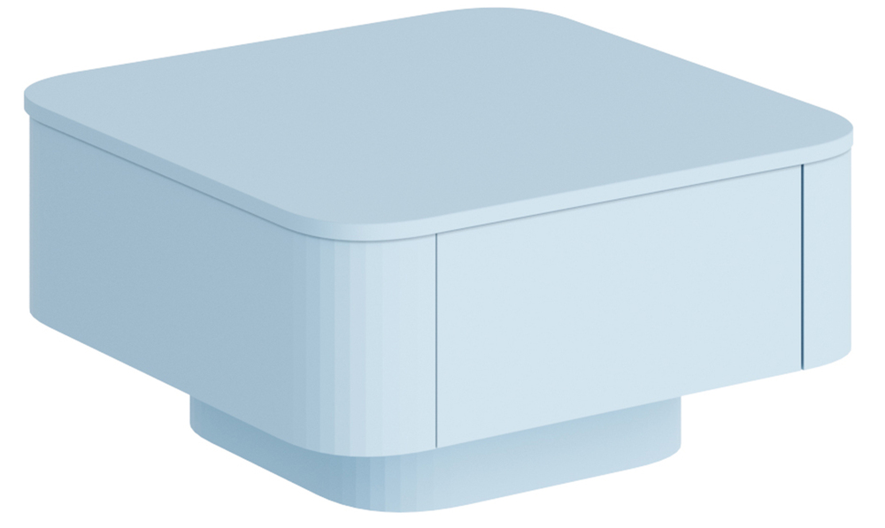 SELSEY Stolik kawowy Hilexed 80x80 cm niebieski mat z szufladą