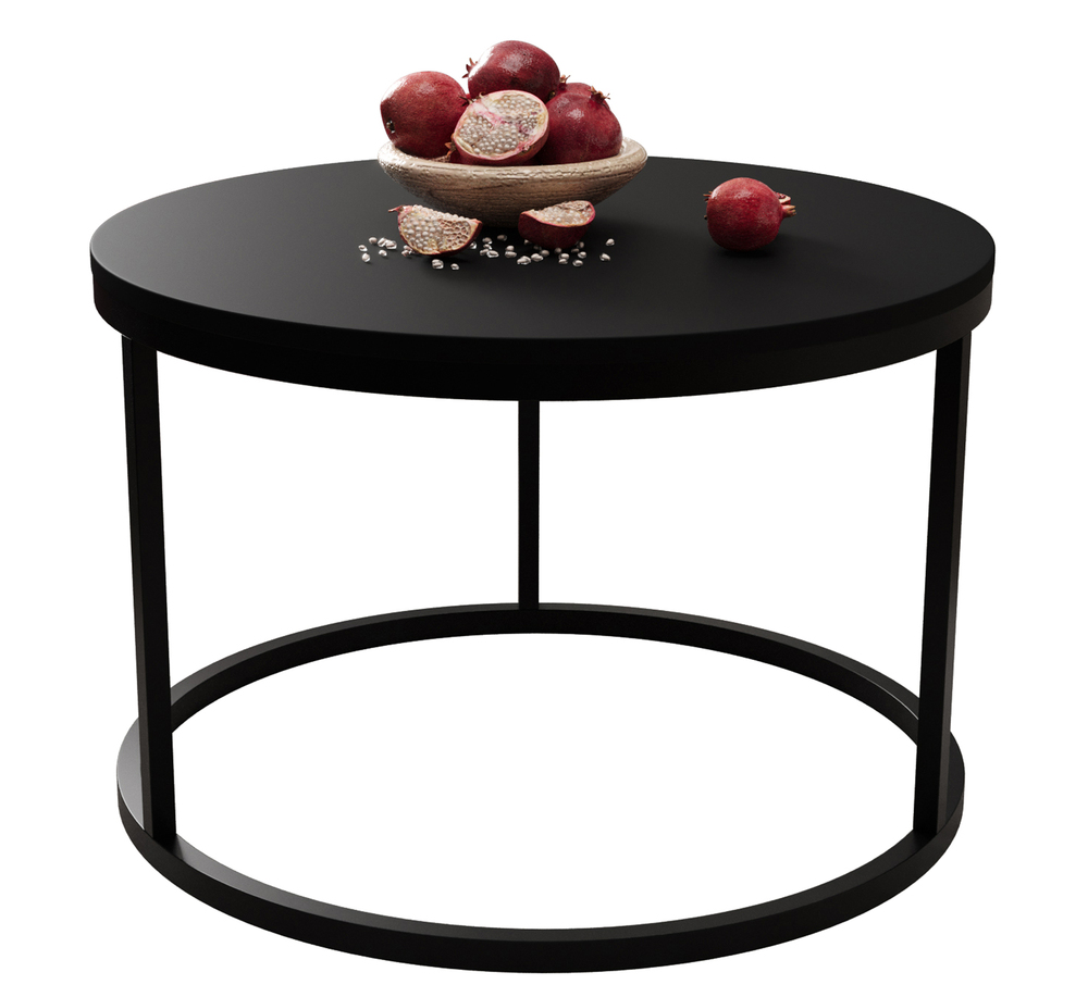 SELSEY Stolik kawowy Sabello okrągły 60 cm czarny mat