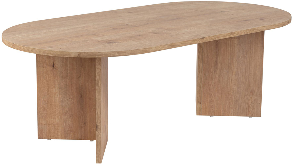 SELSEY Stolik kawowy Sable owalny blat 119x60 cm dąb naturalny