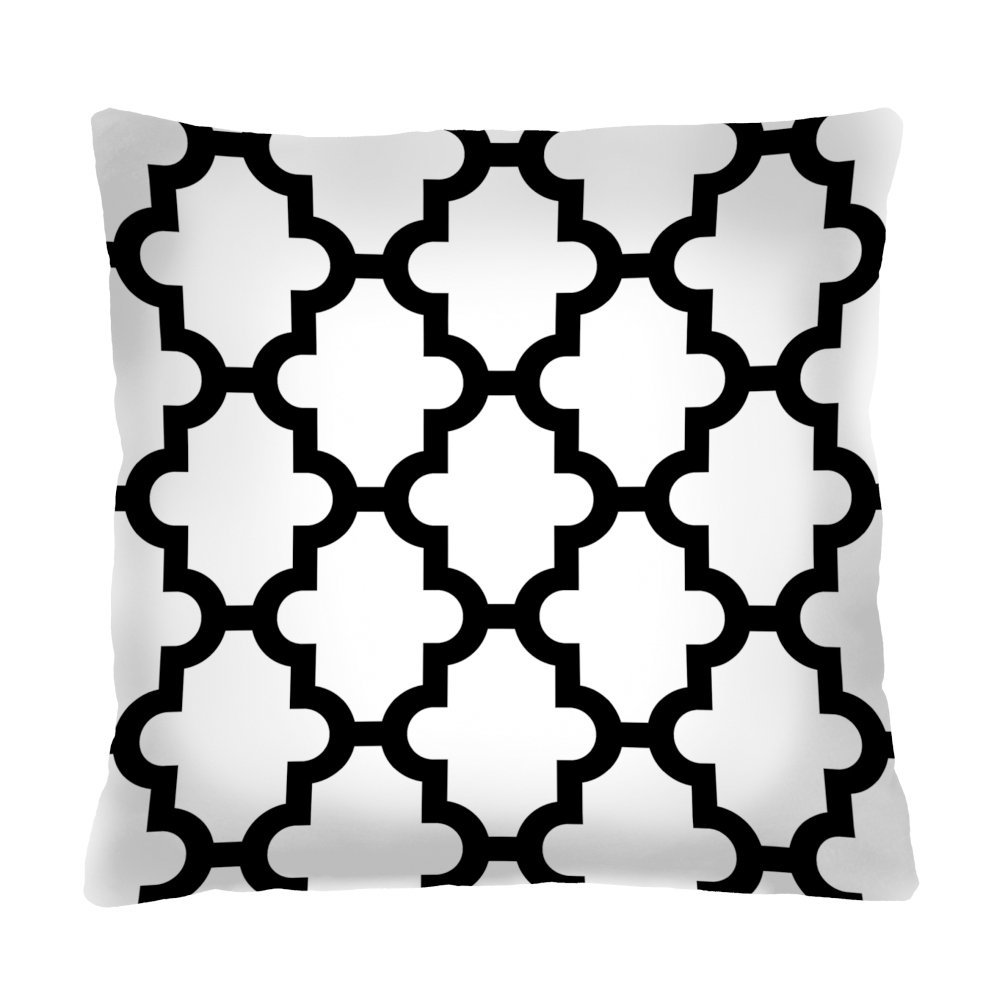 SELSEY Poduszka dekoracyjna Diecca 40x40 cm biała w czarny wzór