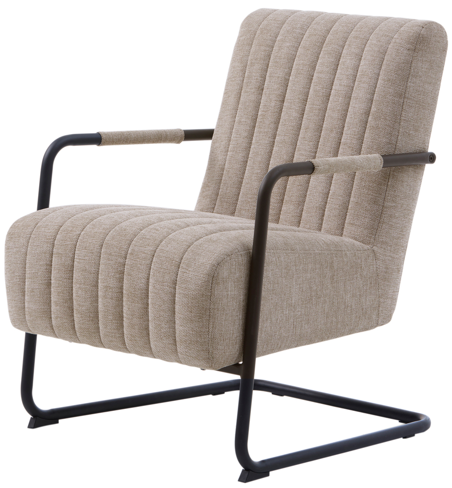 SELSEY Fotel wypoczynkowy Trout z podłokietnikami beżowy