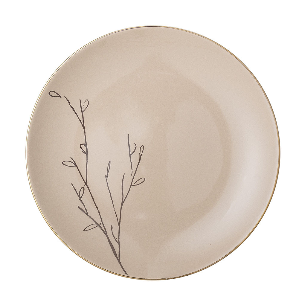 SELSEY Talerz Bloomingville Juhana z kamionki brązowy średnica 22 cm