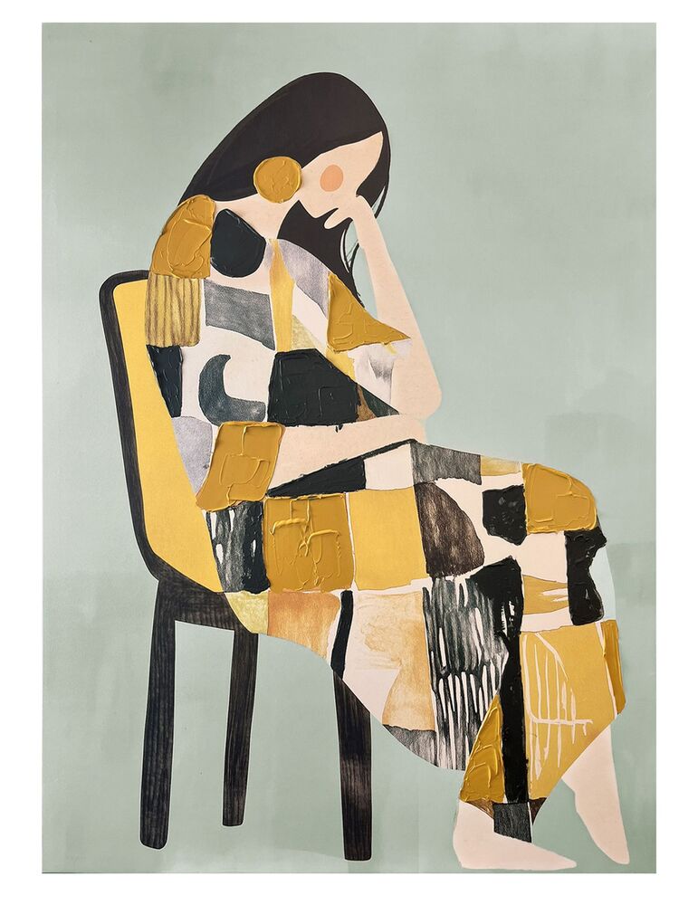 SELSEY Obraz Penelope 100x70 cm z ręcznie malowanymi elementami