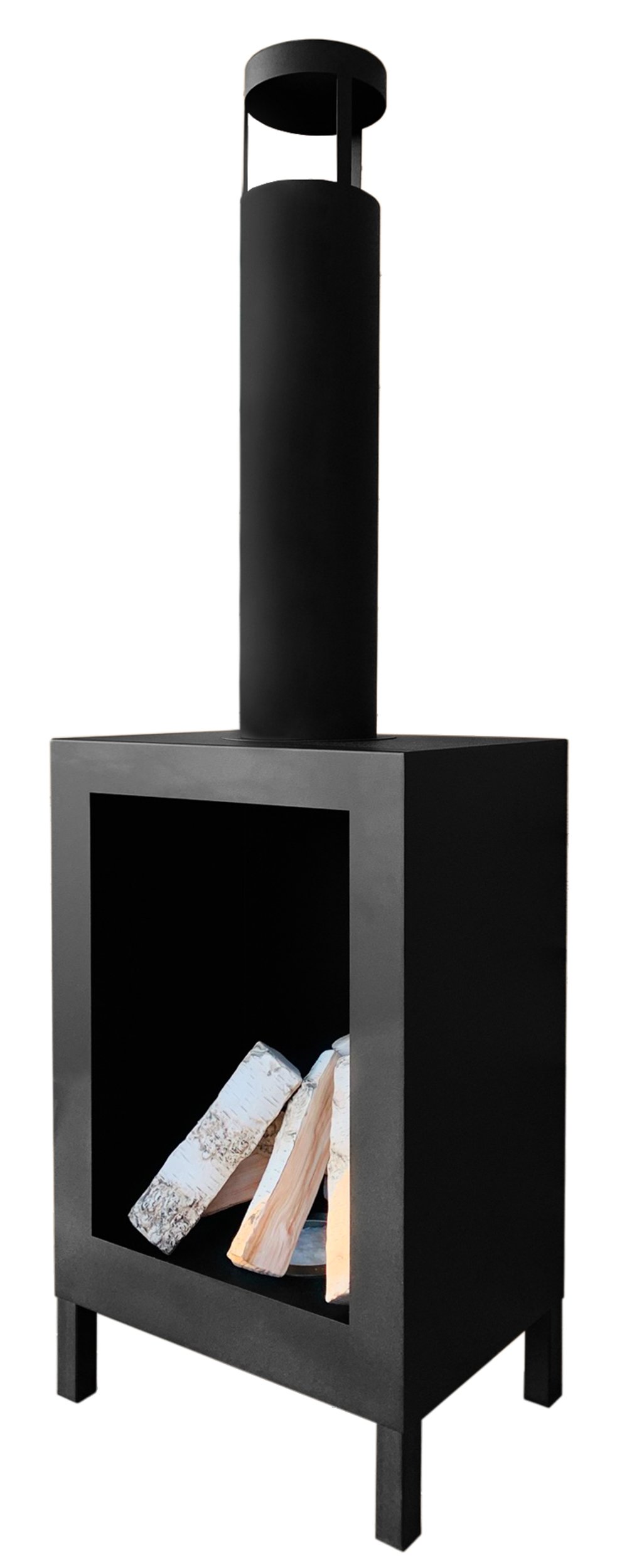 SELSEY Biokominek wolnostojący Funerill 136x43,5 cm ze stali czarny strukturalny