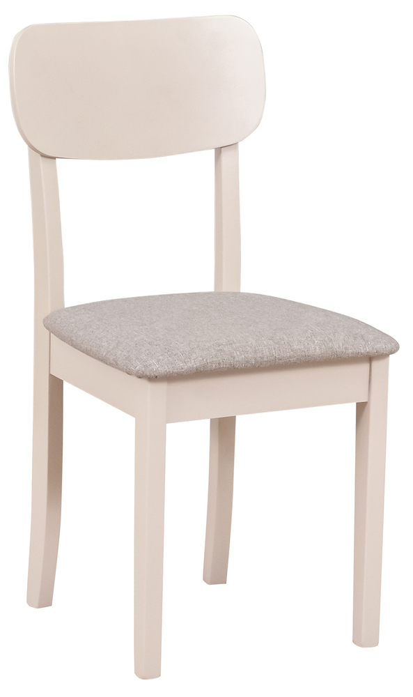 SELSEY Krzesło drewniane do jadalni tapicerowane Noeles jasnobeżowe/kaszmir