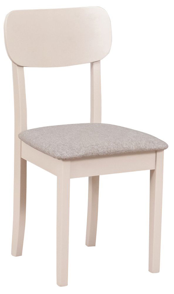 SELSEY Krzesło drewniane do jadalni tapicerowane Noeles jasnobeżowe/kaszmir