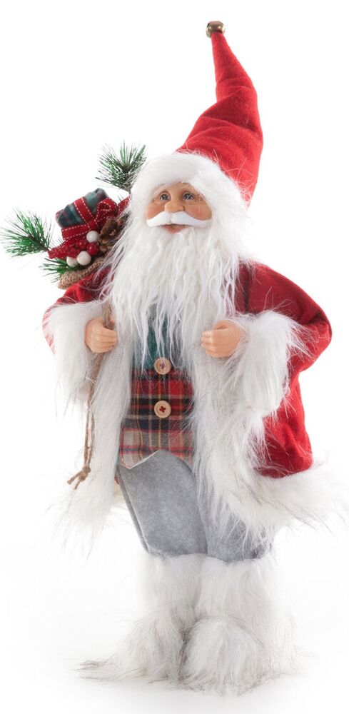 SELSEY Figurka świąteczna Mikołaj 45 cm czerwony
