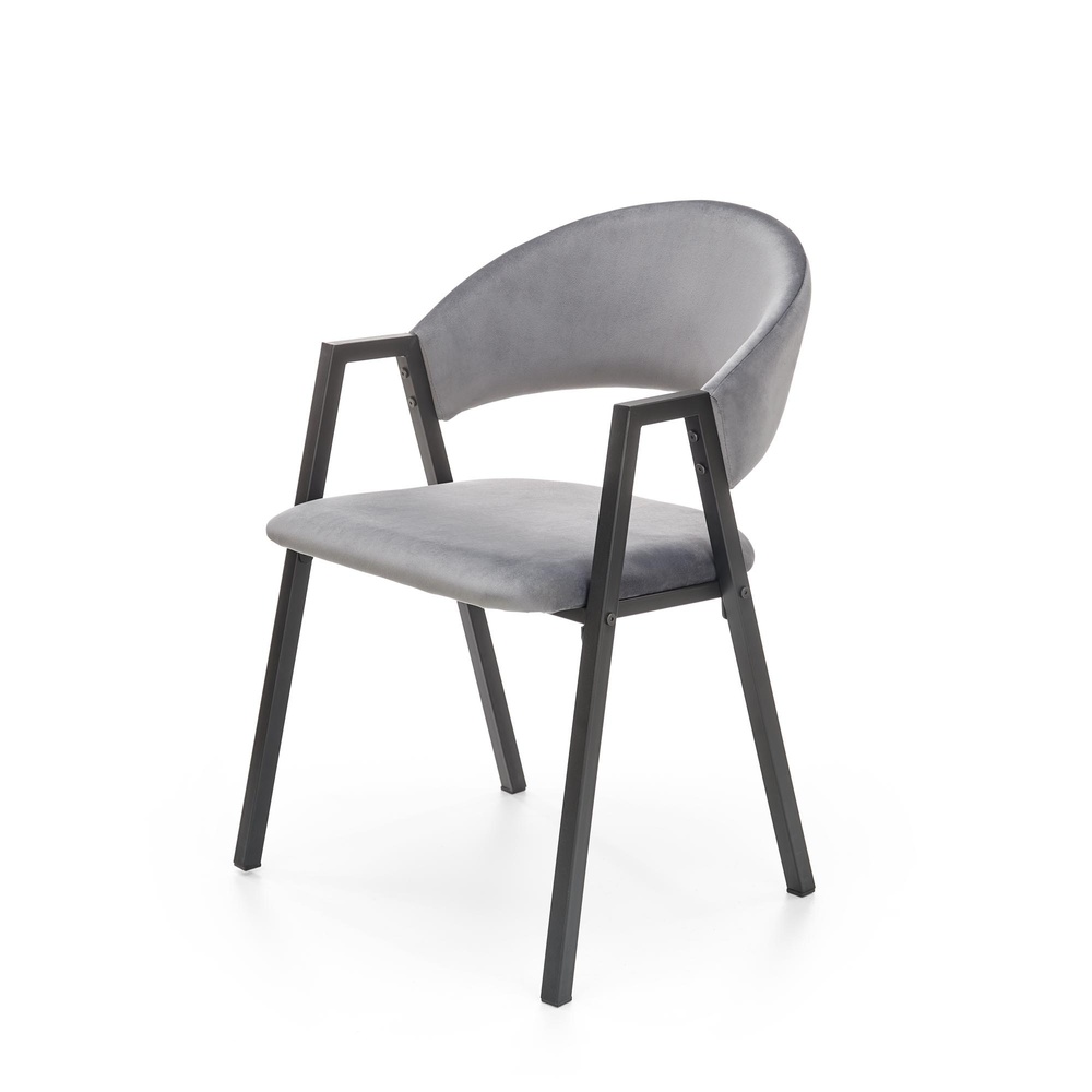 SELSEY Krzesło tapicerowane Attingal z podłokietnikami popielate