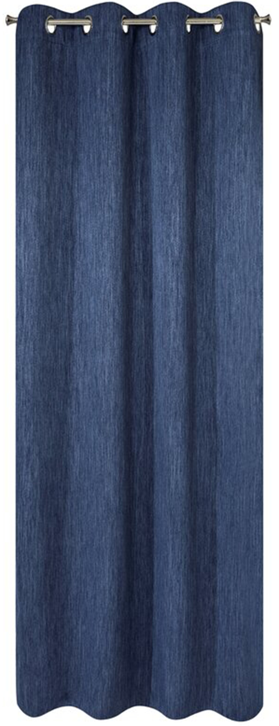 SELSEY Zasłona Rossie z tkaniny melanżowej 135x250 cm granatowa