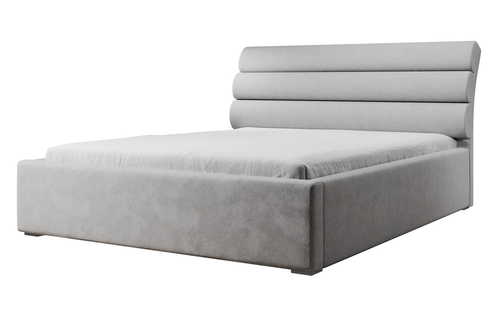 SELSEY Łóżko tapicerowane 160x200 cm Havneby z pojemnikiem hydrofobowe szare