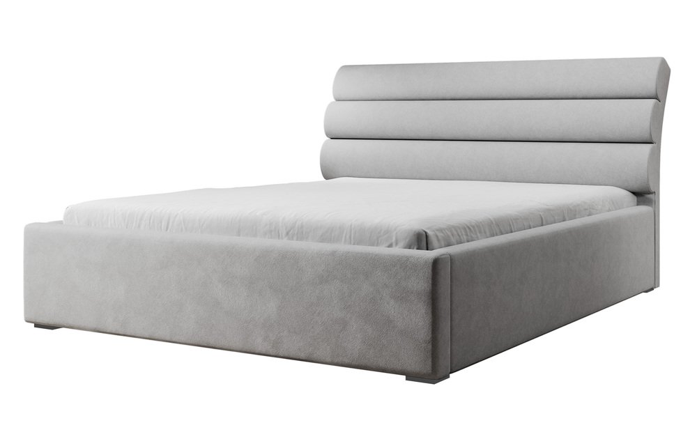 SELSEY Łóżko tapicerowane 160x200 cm Havneby z pojemnikiem hydrofobowe szare