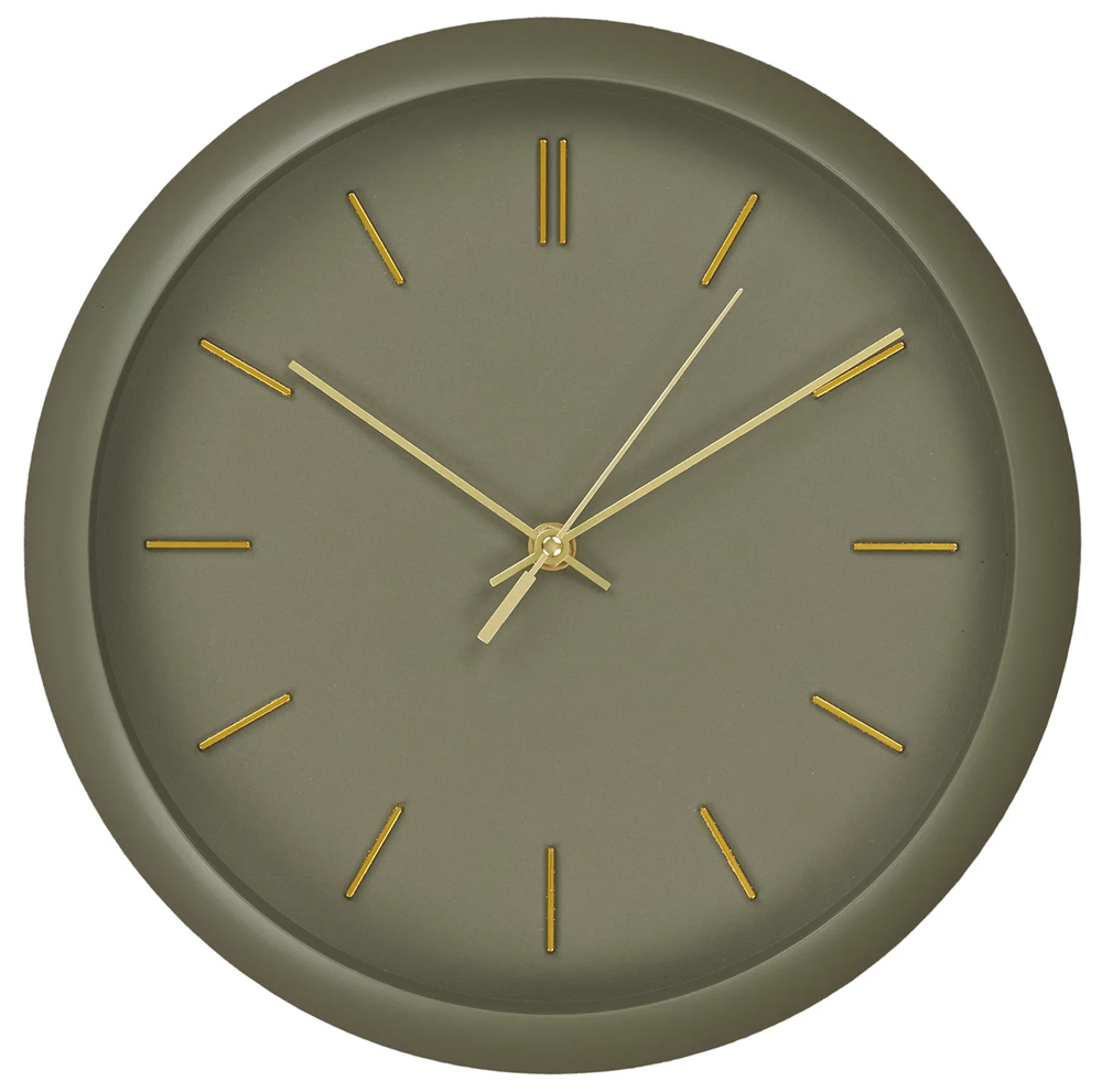 SELSEY Zegar ścienny Cribles średnica 30 cm zielono-złoty