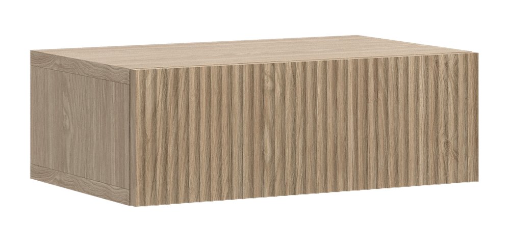 SELSEY Szafka nocna Nolie z szufladą i ryflowaniem na froncie wisząca 50 cm dąb olejowany