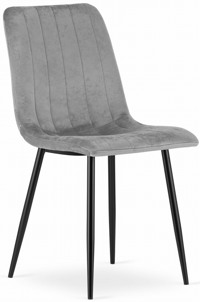 SELSEY Krzesło tapicerowane Lava jasnoszary velvet