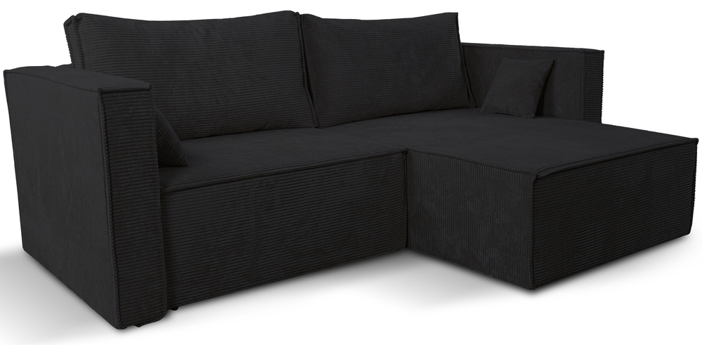 SELSEY Narożnik z funkcją spania Ontaro L-kształtny uniwersalny z pojemnikiem grafitowy sztruks