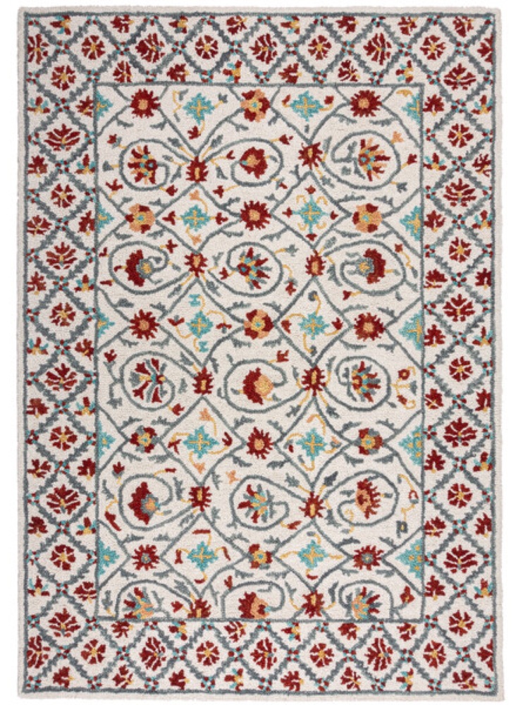 SELSEY Dywan wełniany Iris 290x200 cm czerwono-niebieski