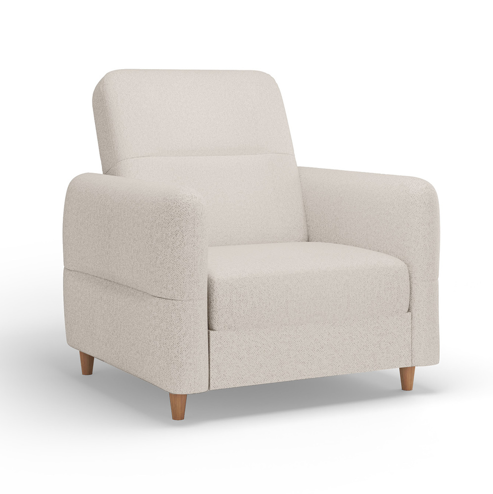 SELSEY Fotel wypoczynkowy Dakari kremowy welur hydrofobowy