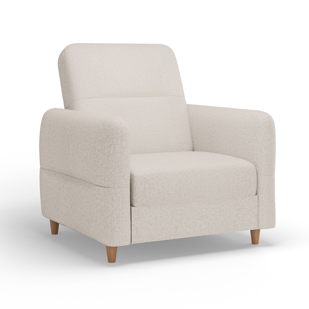 SELSEY Fotel wypoczynkowy Dakari kremowy welur hydrofobowy