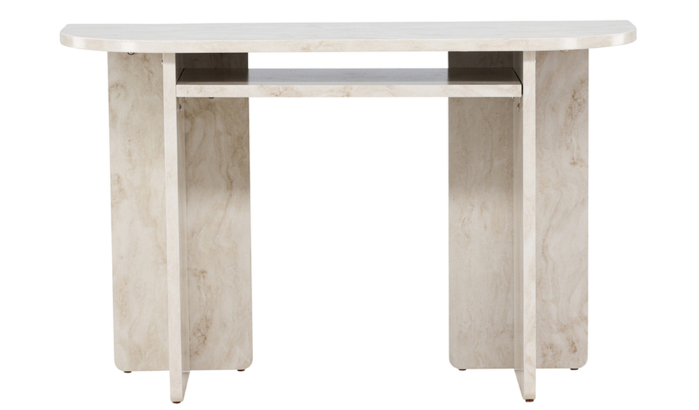 SELSEY Stolik Bathally 120x40x75cm jasny marmur