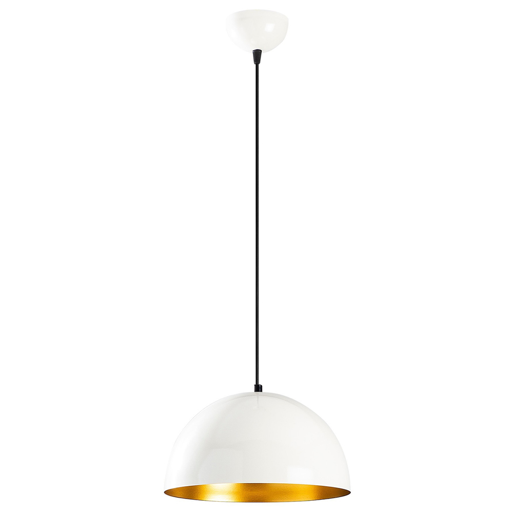 SELSEY Lampa wisząca Theyro półokrągła średnica 30 cm biała