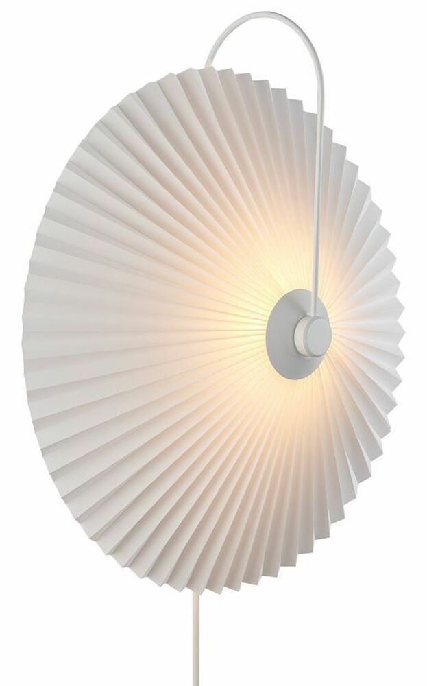 SELSEY Kinkiet Nadia plisowany klosz 45 cm biały