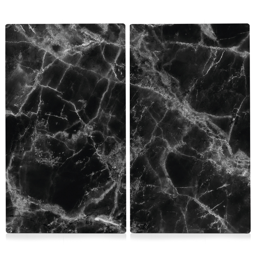 SELSEY Zestaw desek do krojenia Stonne ze szkła czarny marmur