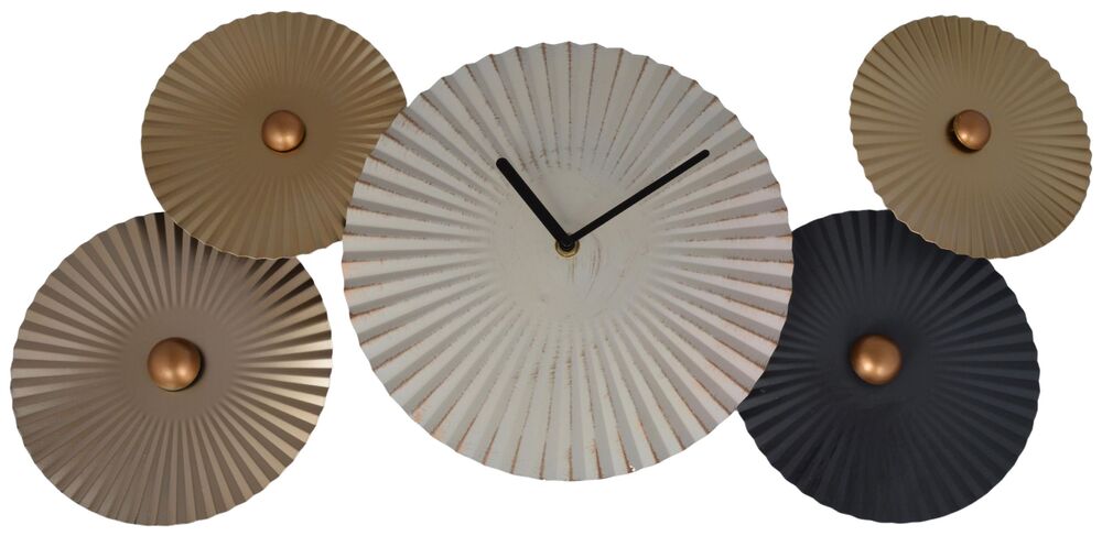 SELSEY Dekoracja ścienna Preqes z beżowym zegarem