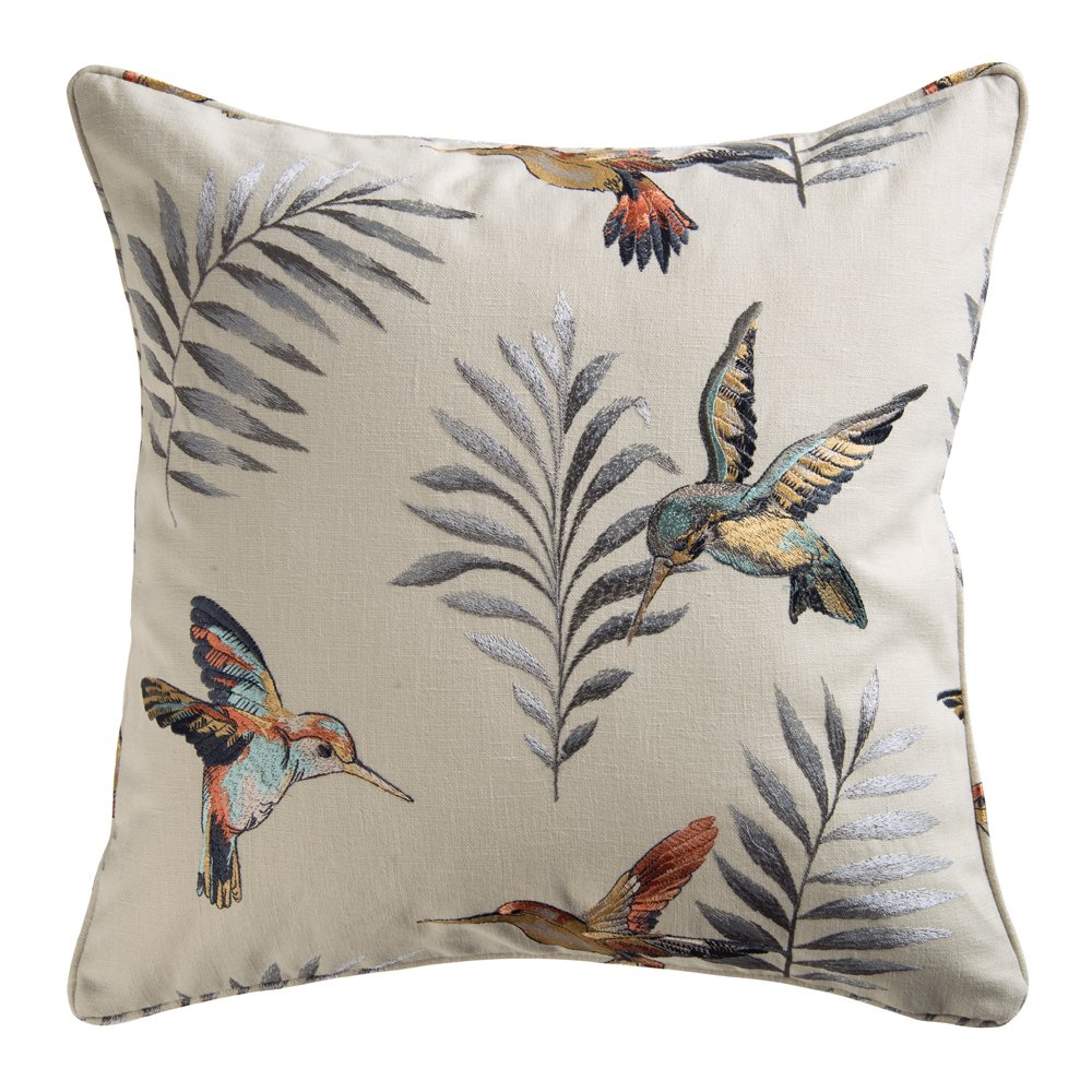 SELSEY Poduszka dekoracyjna Karriga 45x45 cm kremowa z wzorem