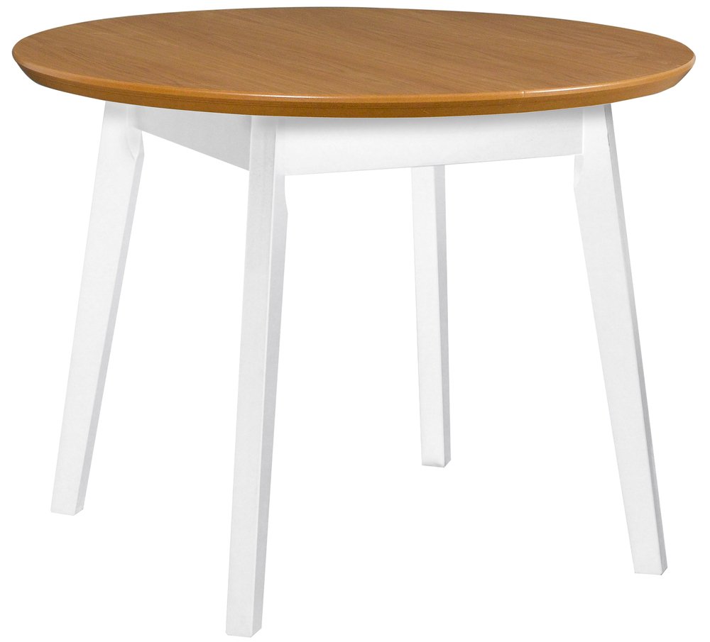 SELSEY Stół drewniany do jadalni rozkładany Talinder 100-130x100 cm biały/dąb naturalny