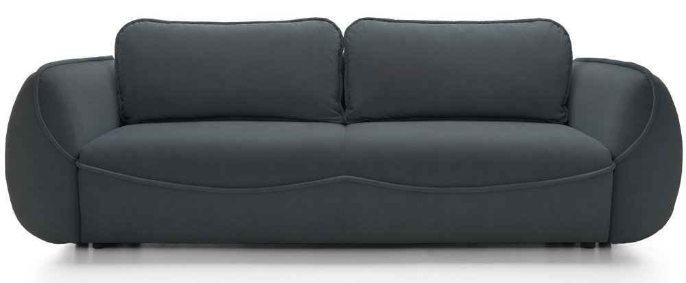 SELSEY Kanapa rozkładana trzyosobowa Cutie z pojemnikiem grafitowa welur łatwoczyszczący