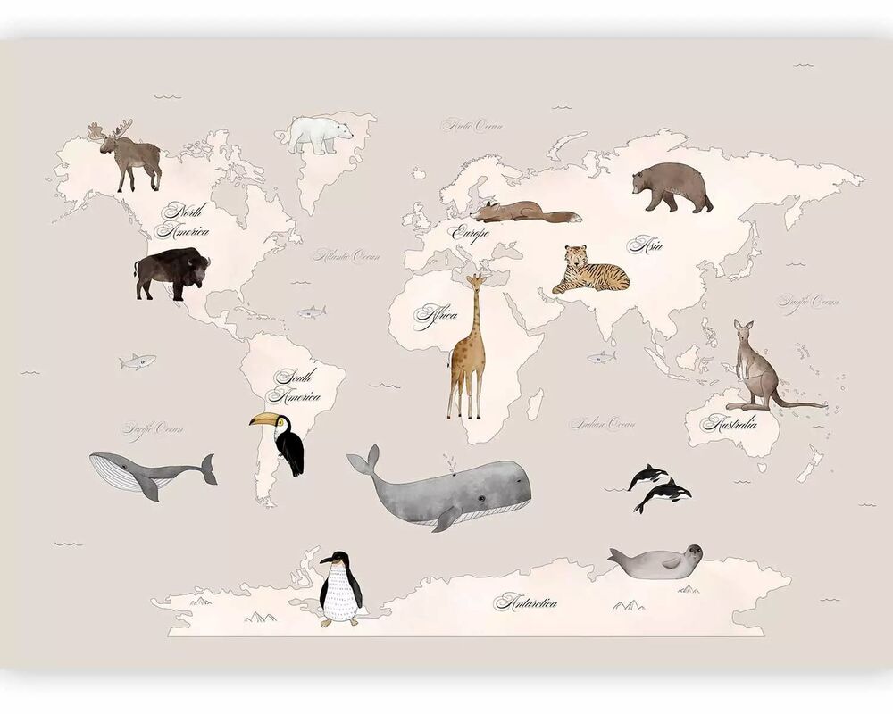 SELSEY Fototapeta Mapa świata dla dzieci 350x256 cm