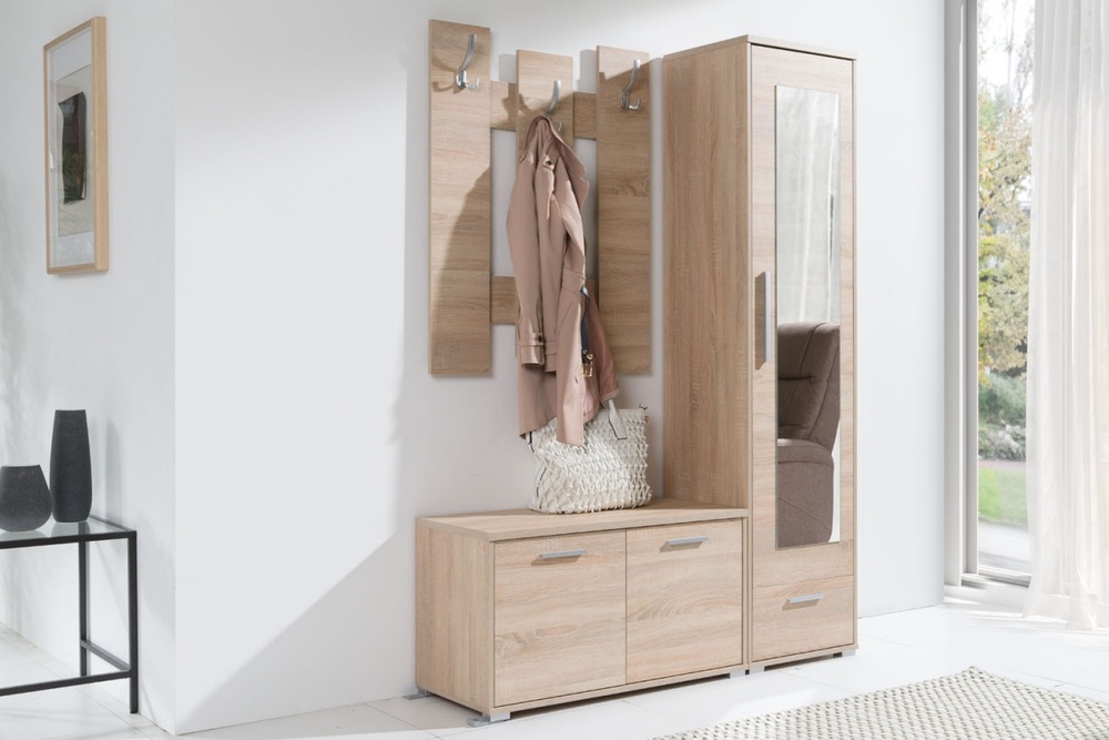 SELSEY Zestaw do przedpokoju Hawes Dąb sonoma jasny