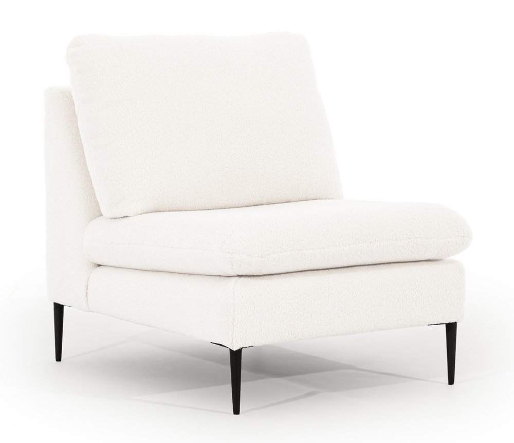 SELSEY Fotel kubełkowy Mensanello kremowy w tkaninie boucle