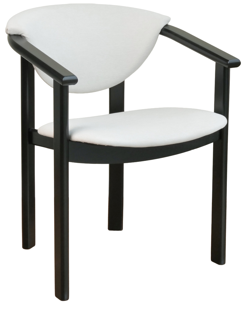 SELSEY Krzesło drewniane do jadalni Flowiss czarne/kremowa plecionka