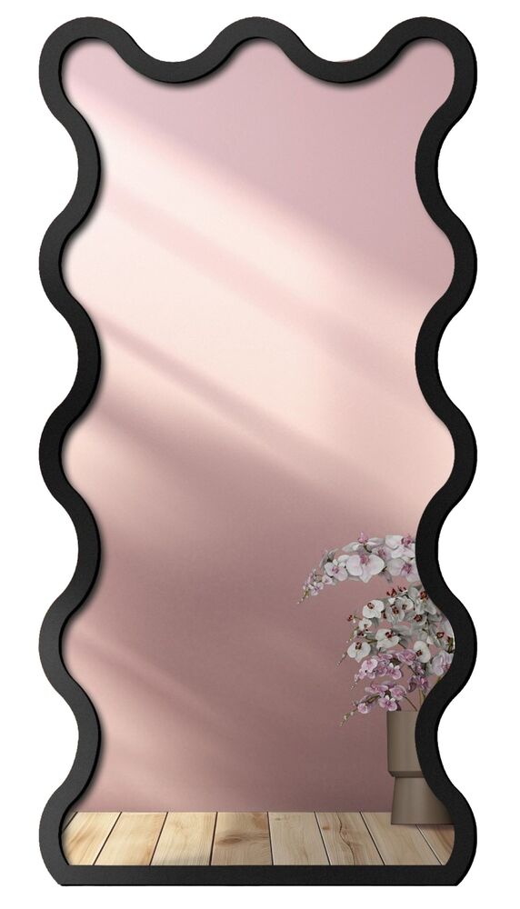 SELSEY Lustro ścienne Twist 140x70 cm w czarnej ramie