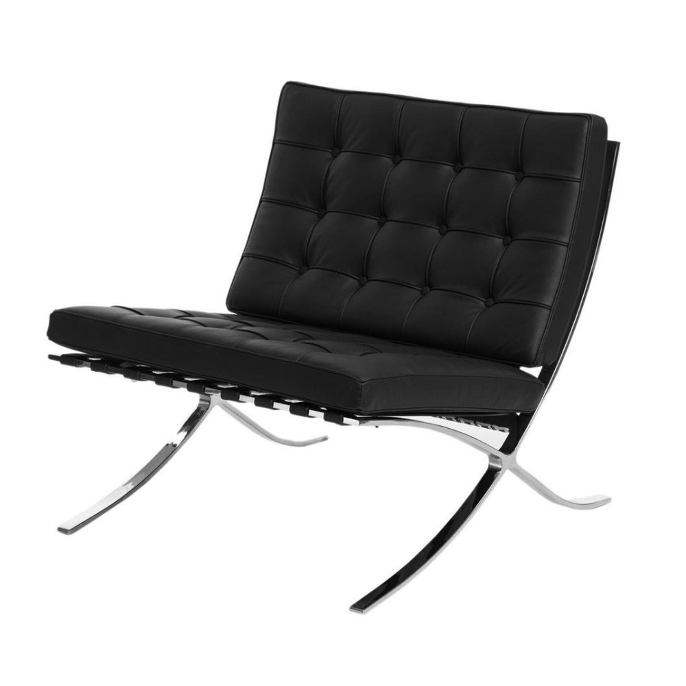 SELSEY Fotel Barca skóra ekologiczna czarna