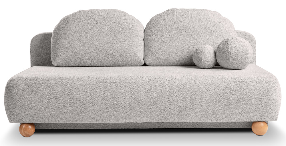 SELSEY Kanapa rozkładana trzyosobowa Fidavio z pojemnikiem jasnoszara boucle