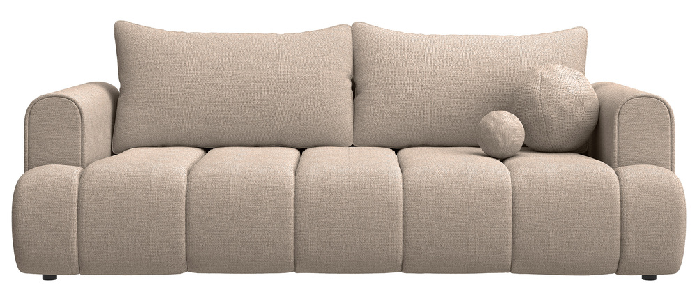 SELSEY Kanapa trzyosobowa Dandelino z funkcją spania beżowy szenil hydrofobowy