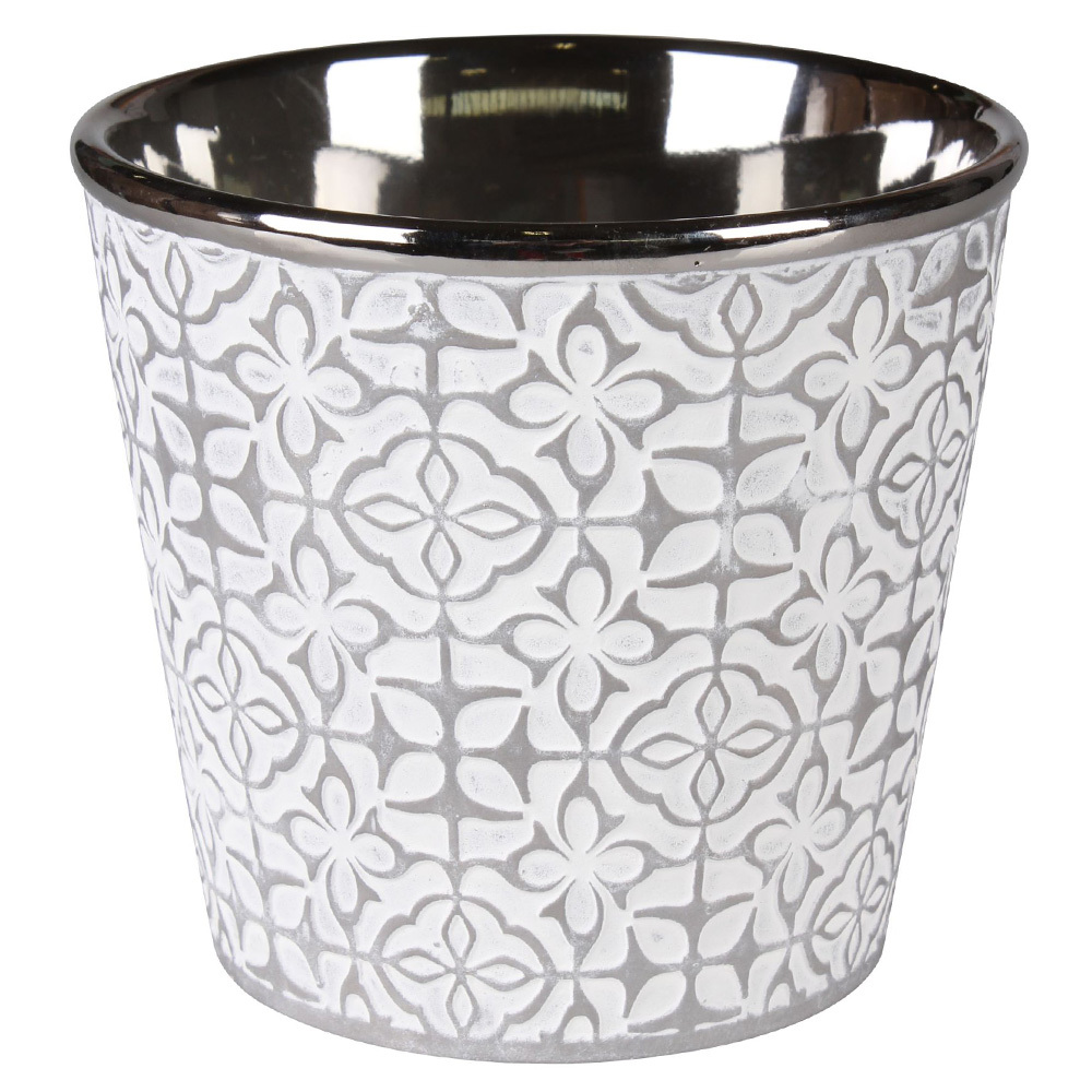 SELSEY Osłonka na doniczkę Ceana ceramiczna 13 cm szara