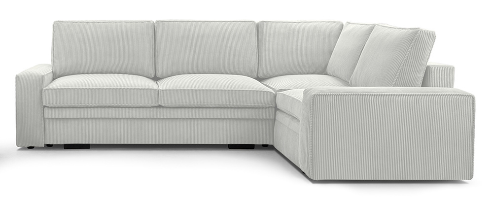 SELSEY Narożnik z funkcją spania Toledo prawostronny z pojemnikiem szarobeżowy sztruks