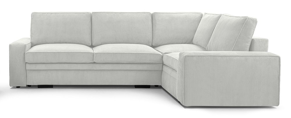 SELSEY Narożnik z funkcją spania Toledo prawostronny z pojemnikiem szarobeżowy sztruks